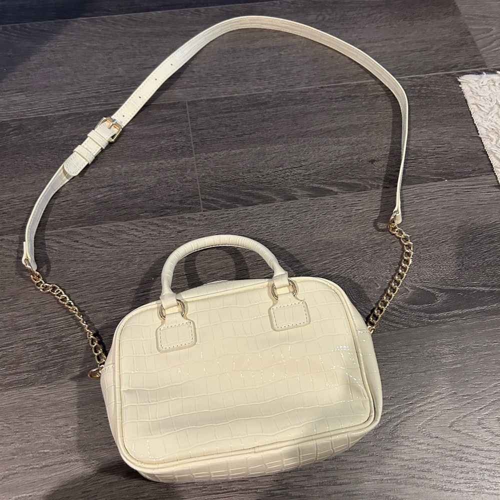 White leather purse